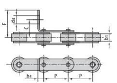 Double Pitch Conveyor Chain with Special Attachments C2042f8 C2062hf13 C22af2