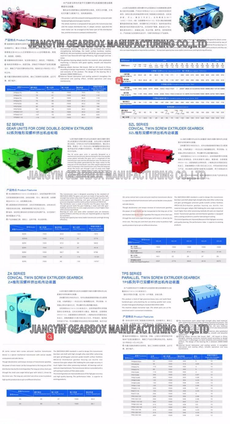 Jiangyin Gearbox High Torque Plastic Extruding Gear Speed Reducers