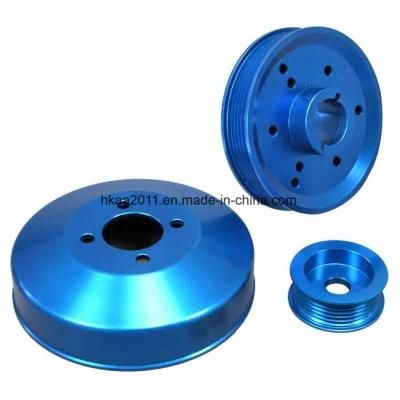 Al6061 Blue Anodize Precision CNC Machined Racing Underdrive Pulley Kit
