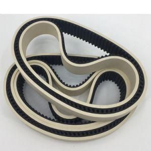 Seamless White Rubber Timing Belt with Fiberglass Core