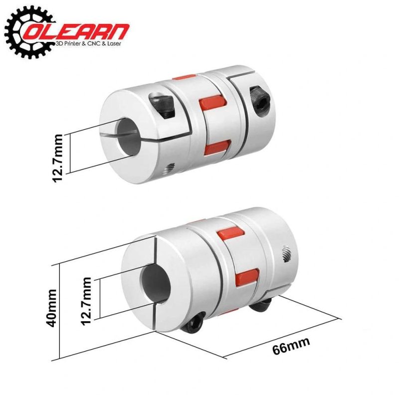 Olearn Aluminium Plum Flexible Shaft Coupling 25mm Length 20mm Diameter Connector Flexible Coupler for 3D Printer CNC Machine