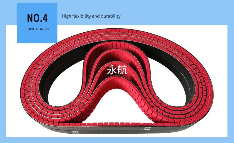 Special Processing Add Red Coated Endless Timing Flat Belt for Reconnaissance Track Cars