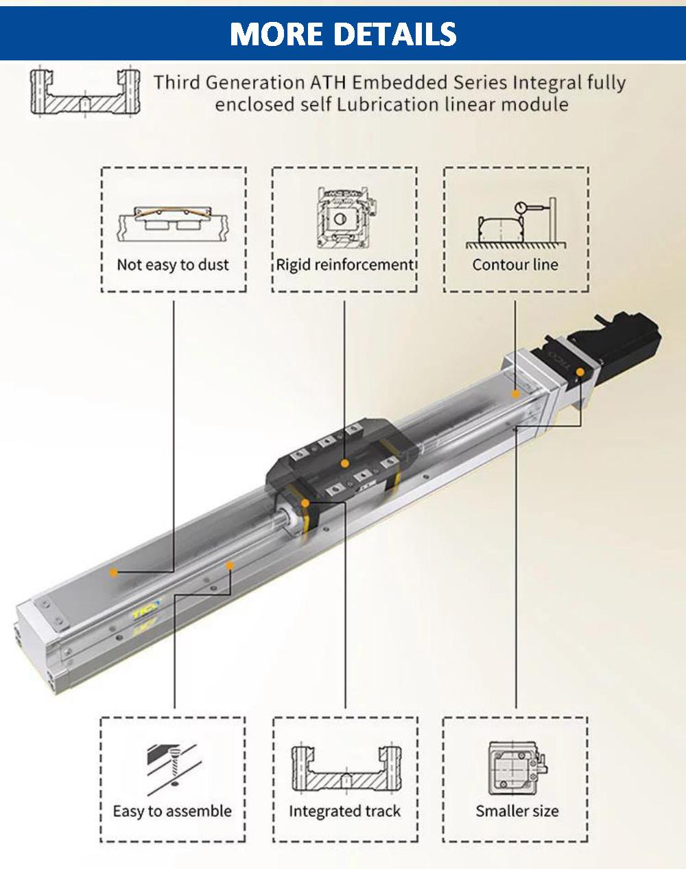 Embedded Linear Motion Module Ball Screw Driven Built-in Robot Arm