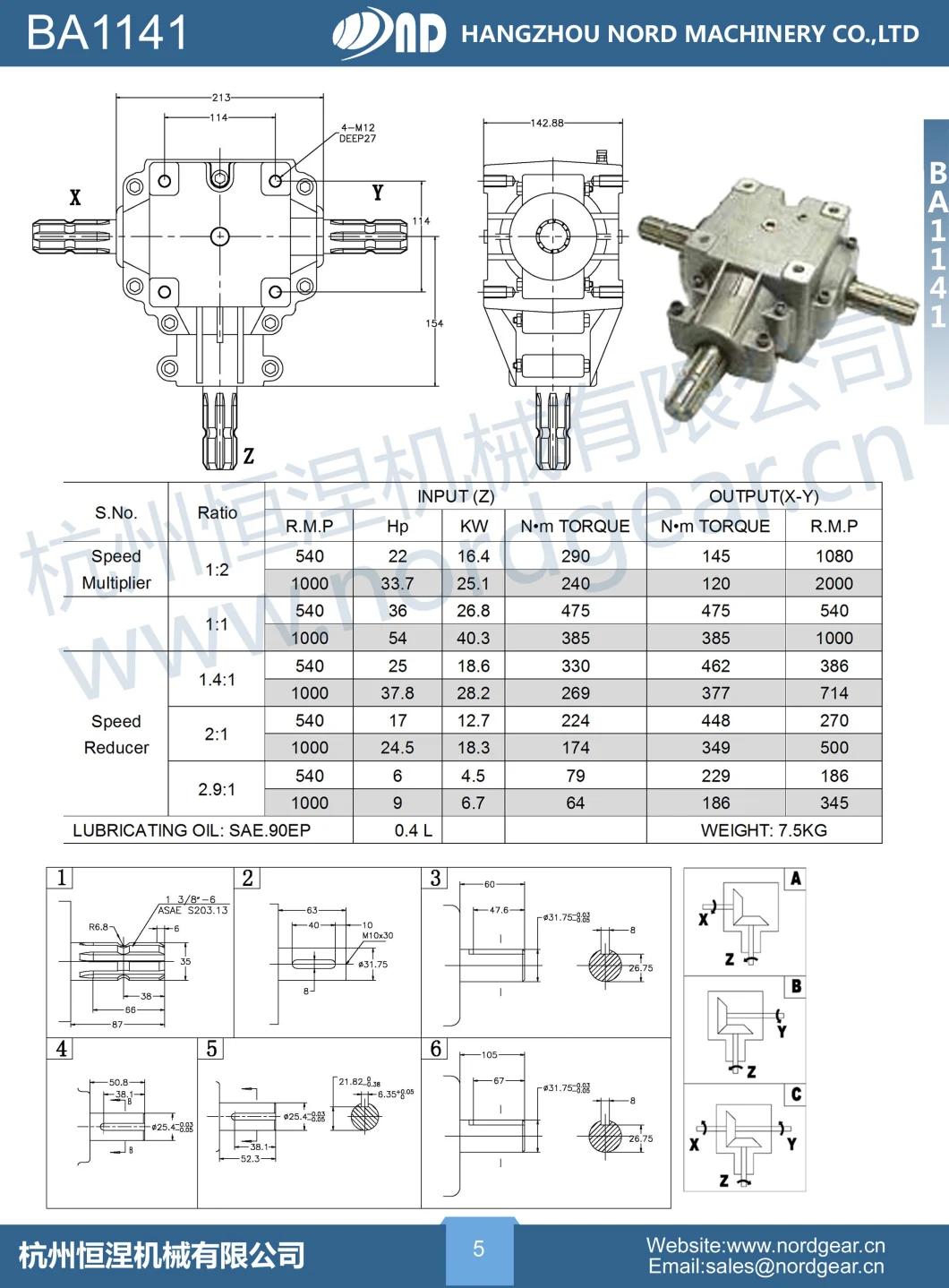 New Arrival Agricultural Aluminum Gearbox for Agriculture Fertilizer Sprayers Farm Spreader Pto Gear Box
