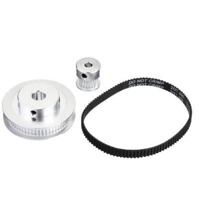 60teeth 8mm Bore Diameter + 20teeth 5mm Bore Gt2 Timing Belt Pulley with 6mm Timing Belt for 3D Printer - 280mm