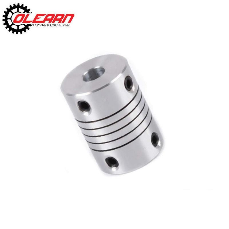 Olearn Stepper Motor Shaft Flexible Coupling Coupler Silver