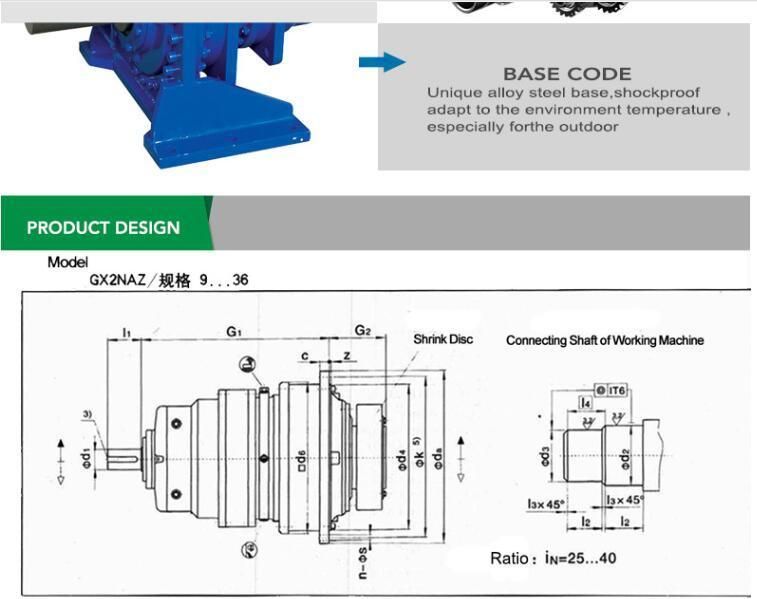 X Series Industrial Planetary Gearbox Gx3naz10 for Cement
