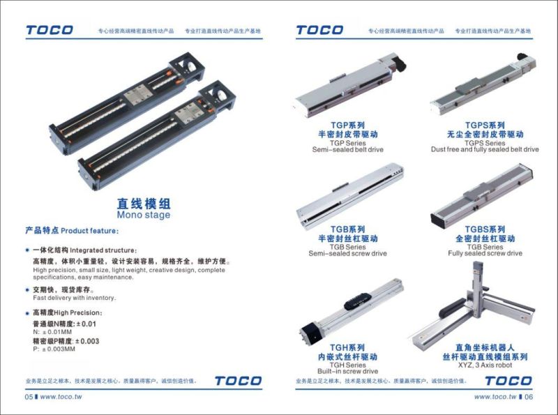High Precision Egw15cc Toco Linear Guide Rail for Packing Machine