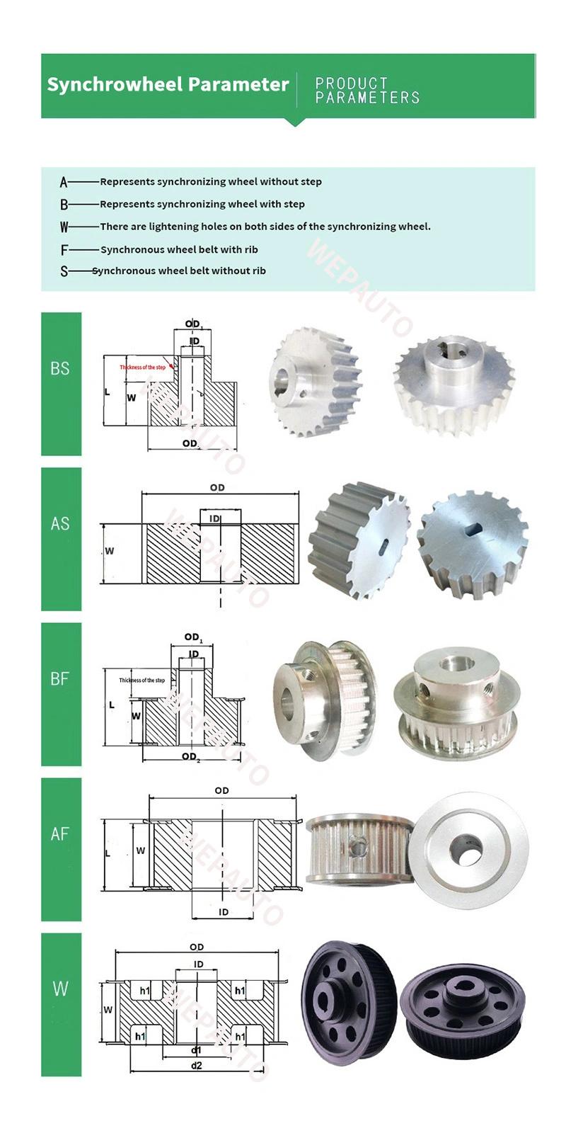 Customized Carbon Steel Synchronous Belt Wheel Pulley Gear/Timing Wheel