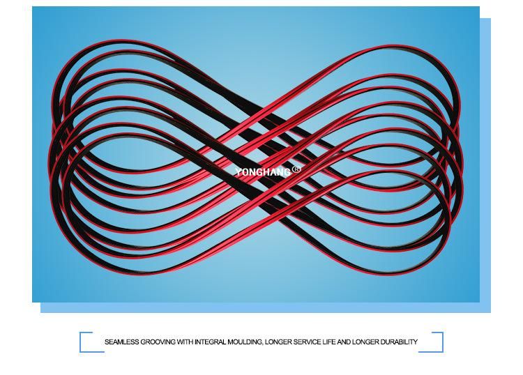Special Customized Yellow Nylon Flat Belt with Red Rubber Coated Conveyor Belt for Glass Lens Factory Conveyor