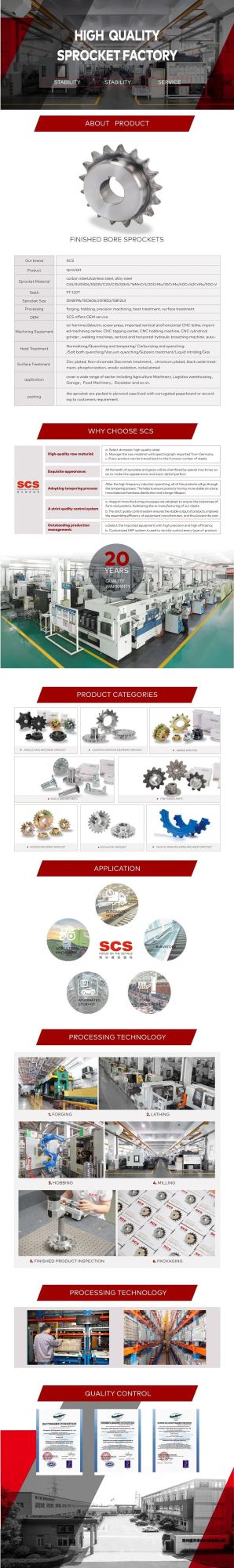 Premium Carbon Steel Roller Chain Drive Sprocket From China Sprocket Factory Scs