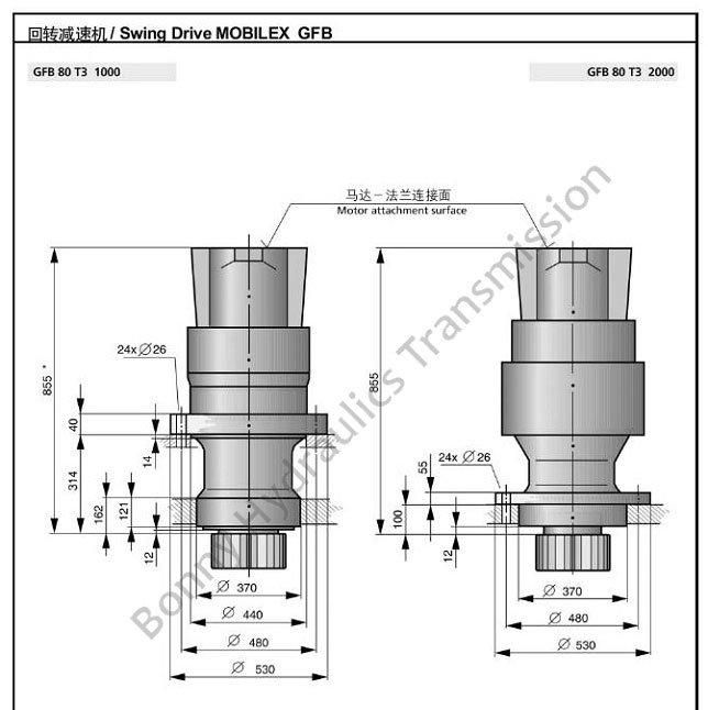 Slew Drives Gearbox Gfb80 T3 1000 for Crane