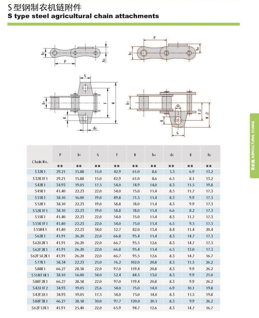 S32, S32h, S32V, S45h, S55h, 62h, S38.4V, S38, 55vd Agricultural Roller Chain for Robotic Citrus Harvester