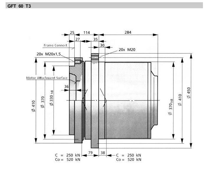 Rexroth Gft60 Track Drive Gearbox for Crawler Undercarriage