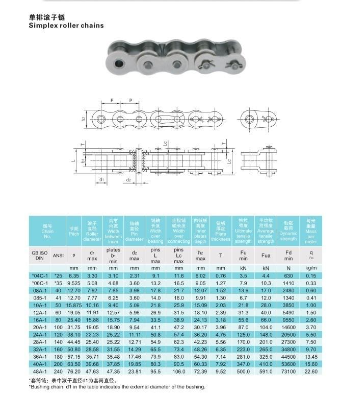 Hot Selling Motorcycle Chain Roller Chain 428h, 420, 520h, 520, 630
