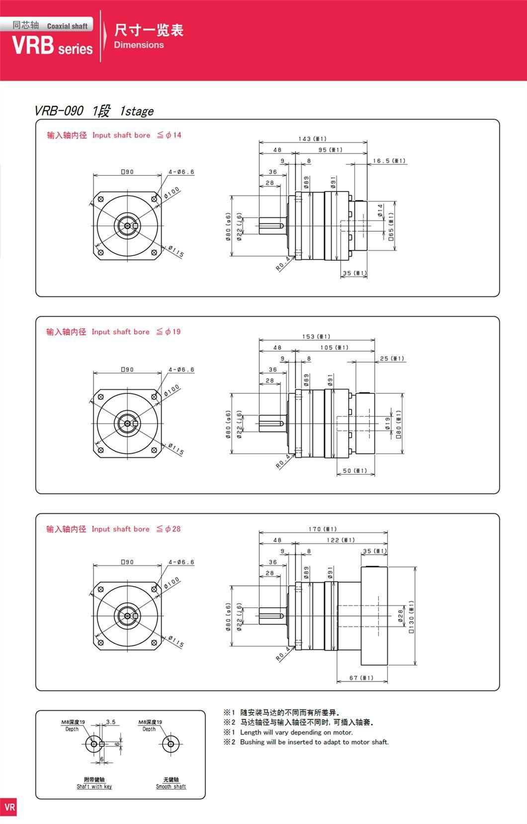 Shimpo Gear Box Vrb-090c-10-K3-19dB19 Reducer for Printing Machine