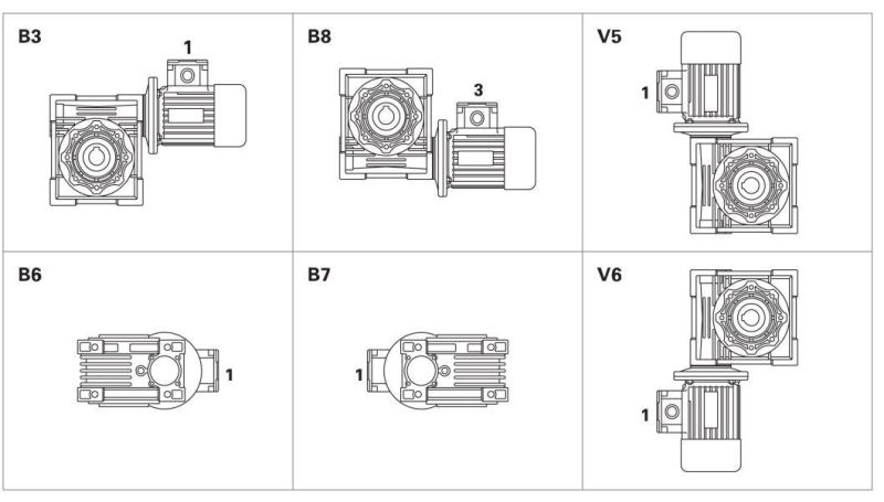 China Made Nmrv040 Silver/Blue Ratio 5~100 Worm Gearbox