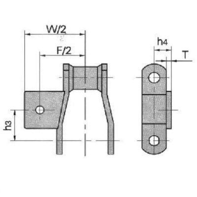 Wr110 Wr124 Wr132 Welded Steel Drag Chain with K1 K2 A1 A2 Attachment