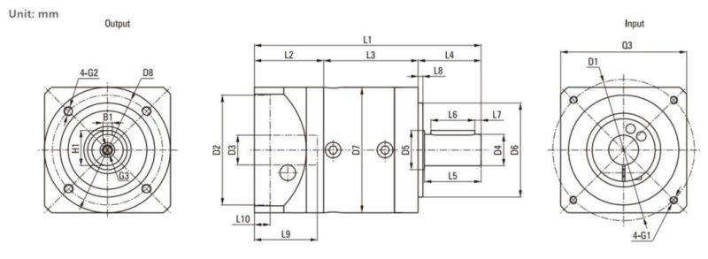 Flange Mounted Solid Shaft Output high Precision Planetary Gearbox