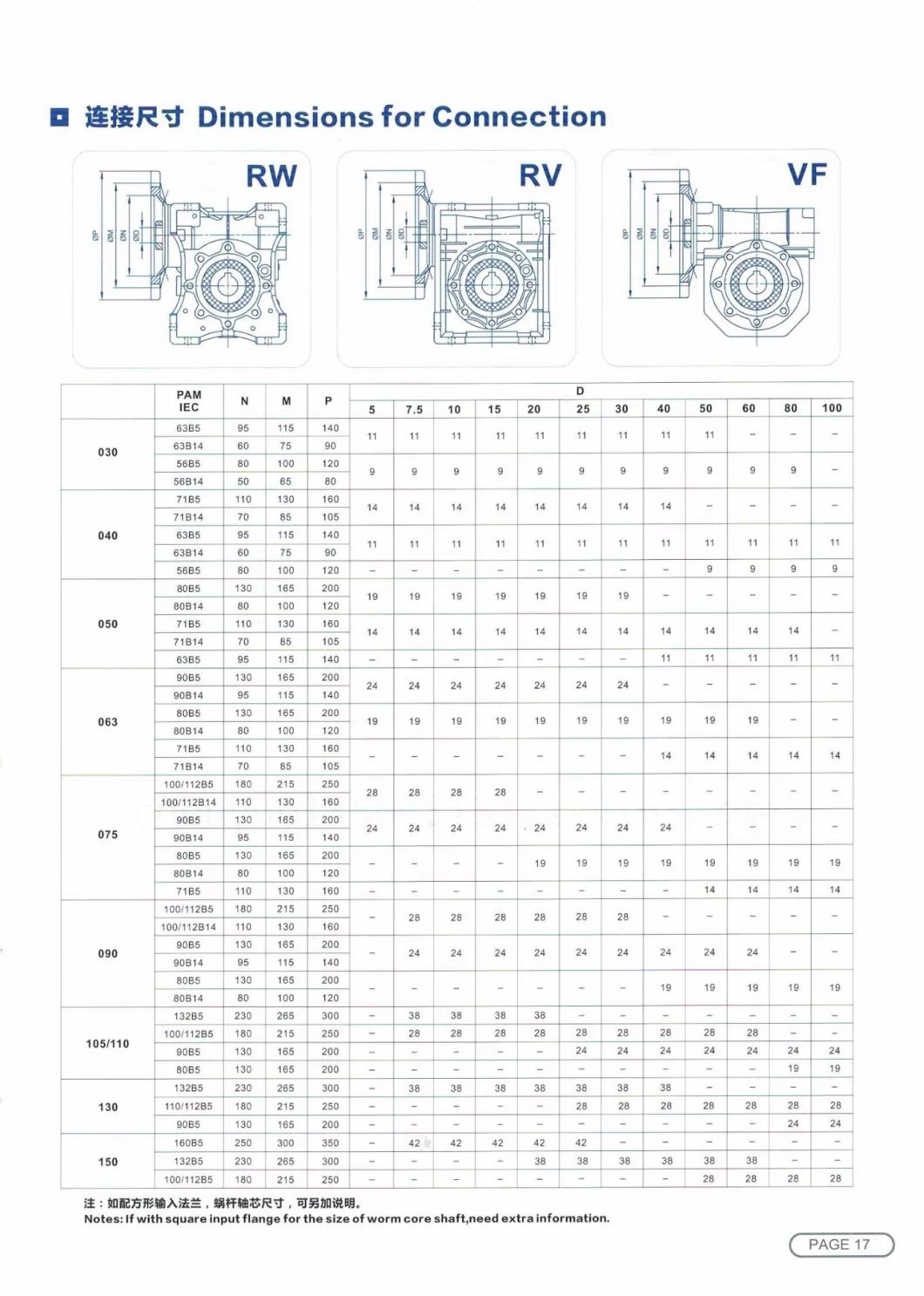 Vf 7.5HP/CV 5.5kw Speed Transmission Gearbox