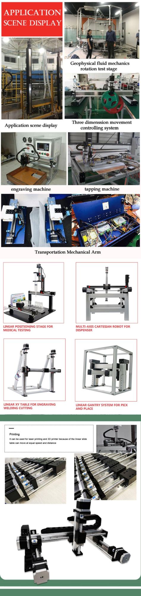 CNC Linear Guide Table C7 Ball Screw Motion Rail with NEMA 23 Step Motor