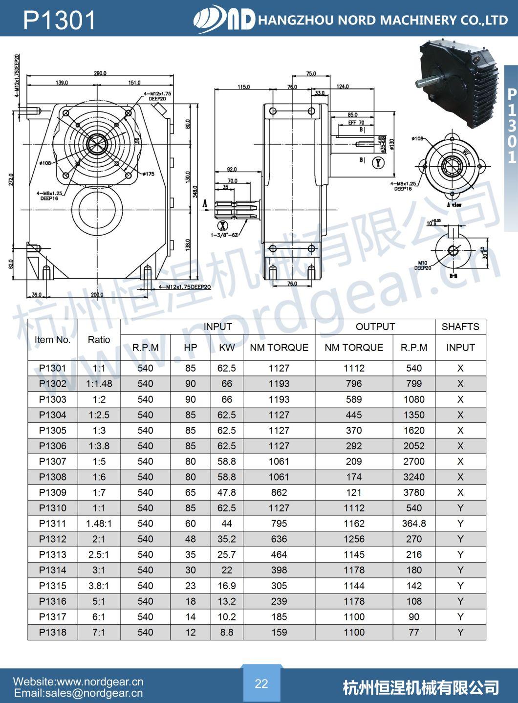 Agricultural Parallel Shaft Gearbox for Snow Mixer Feeder Rotary Slasher Forage Rotary Tiller Garden Agriculture Machine Gear Box Pto
