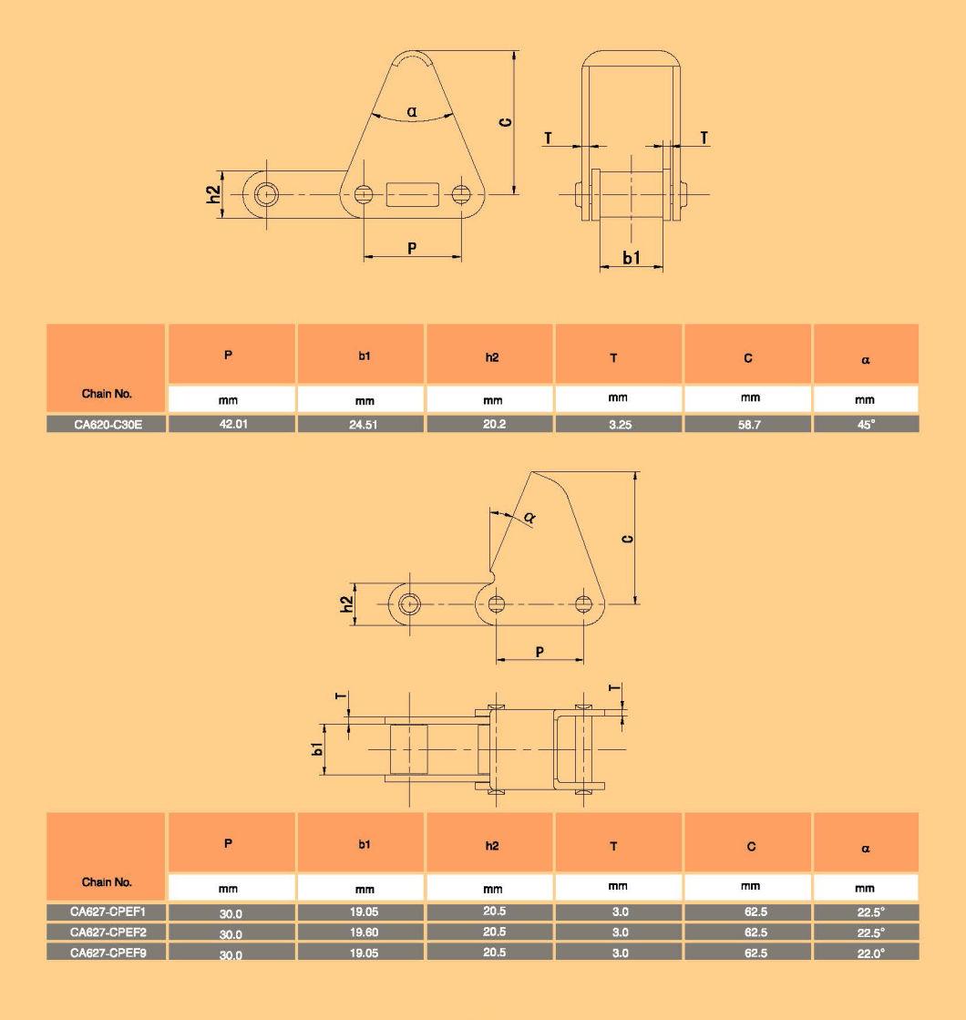 S55vdf1-Cpef-2L, S55V, S55vd, S55h, Ca550V, P41.3 Agricultural Conveyor Chain and Chain Sprocket