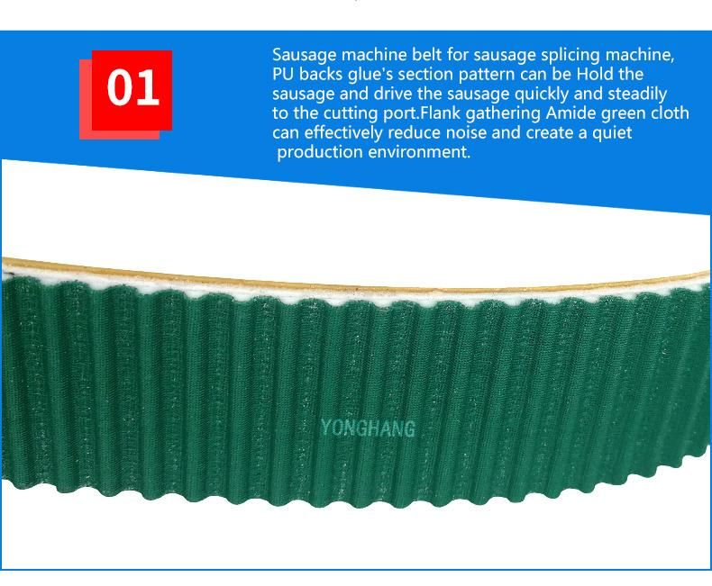 Sausage Strap Made of Polyurethane with Green Cloth