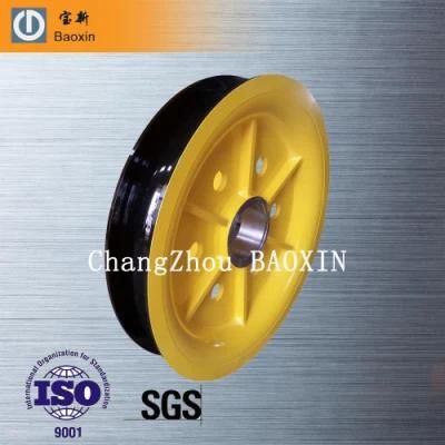 Custom DIN C45 Roll-Forged Welded Sheave Rope Guide Pulley for Elevator Escalator Spare Parts