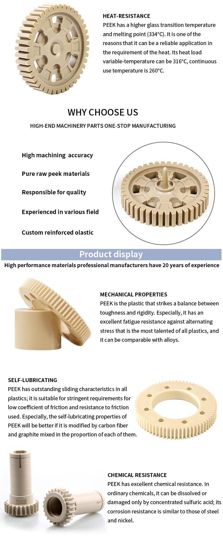 Peek-1000 High Precision Cylindrical Helical Gear