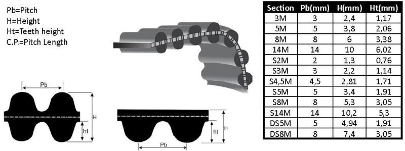 Oft Timing Belt and 3m, 5m, 8m, 10m Serpentine Belt