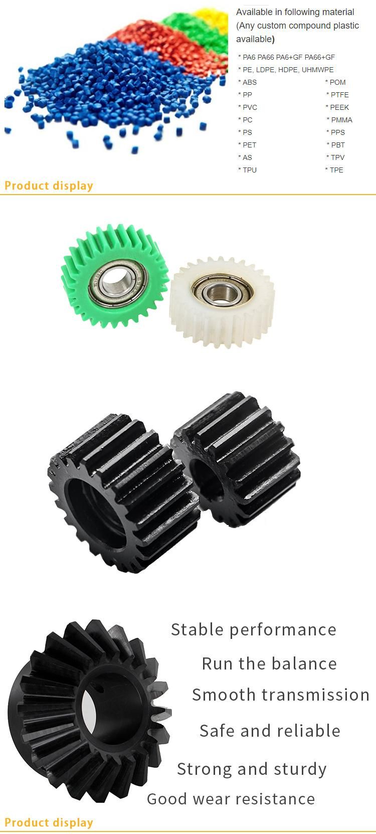 High Precision Customize Injection Mold Industrial Parts Peek Spur Gear