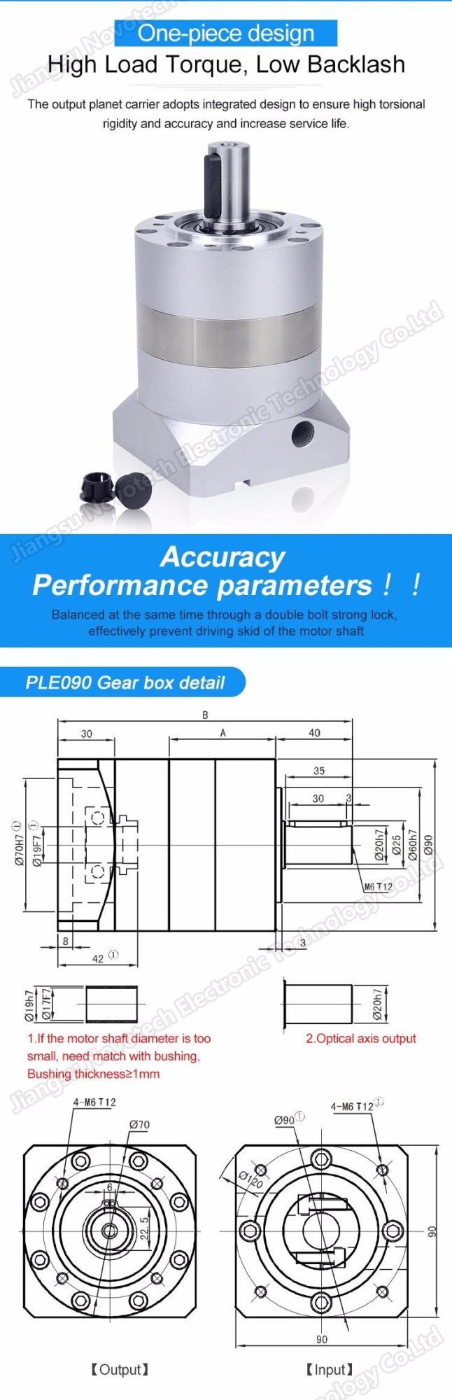 90mm*90mm Gear Reducer/Speed Reducer for Motor