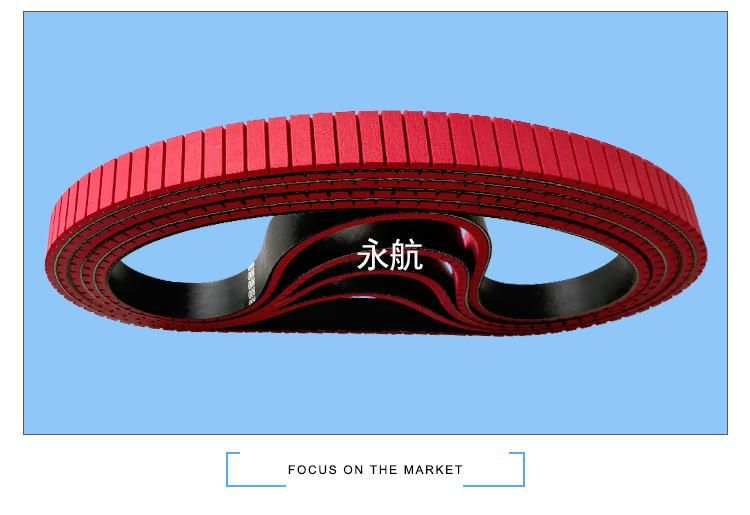 Special Processing Add Red Coated Endless Timing Flat Belt for Reconnaissance Track Cars