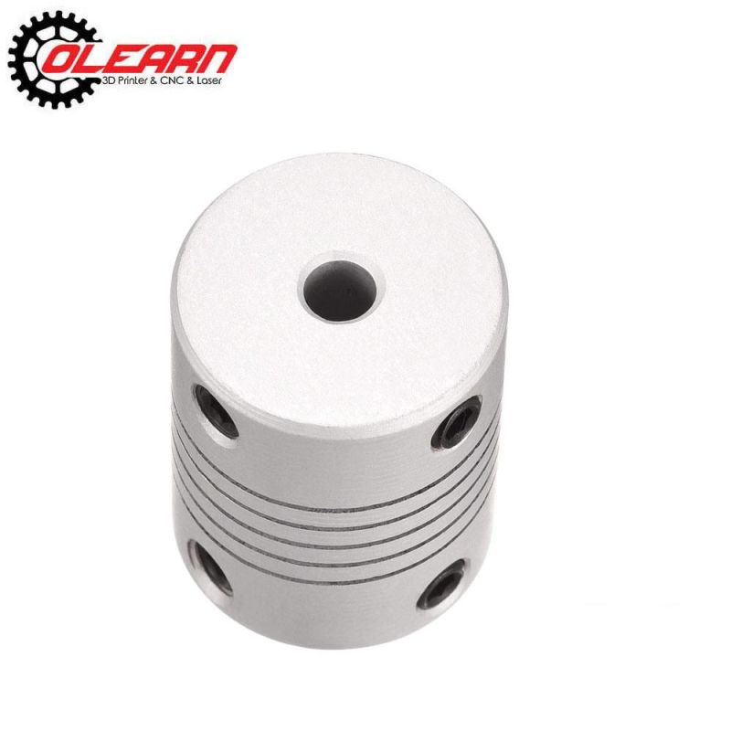 Olearn Aluminum Alloy Shaft Coupling Flexible Coupler Motor Connector Joint L25xd19 Silver