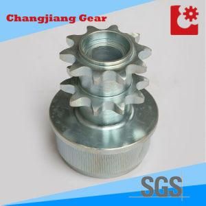 White Zinc Industrial High Quality Double Hub Roller Chain Sprocket