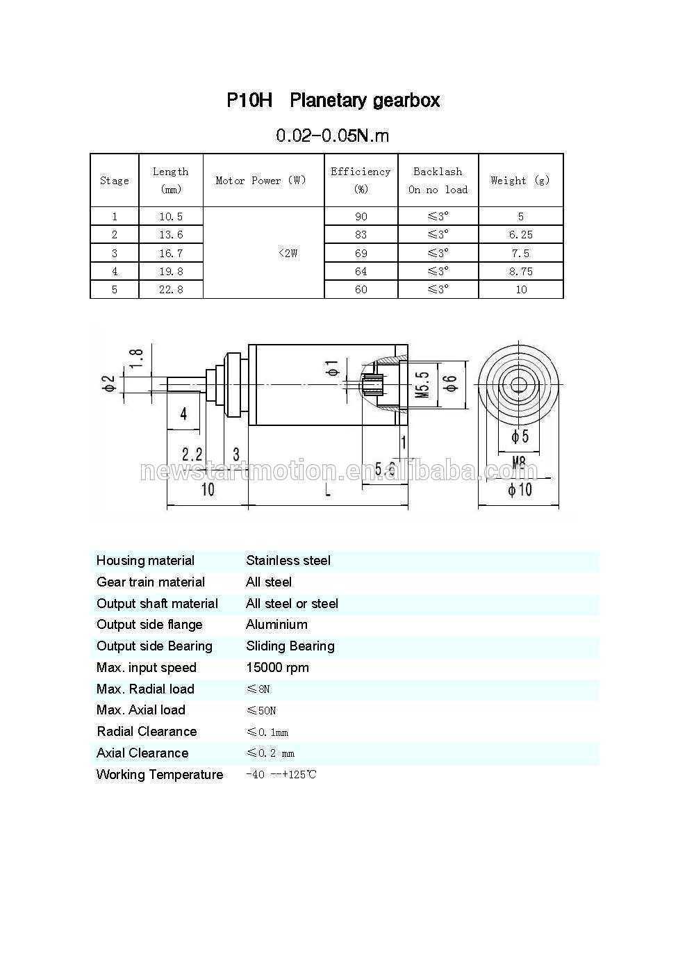 8mm 10mm 12mm Diameter Micro Planetary Reduction Gearbox