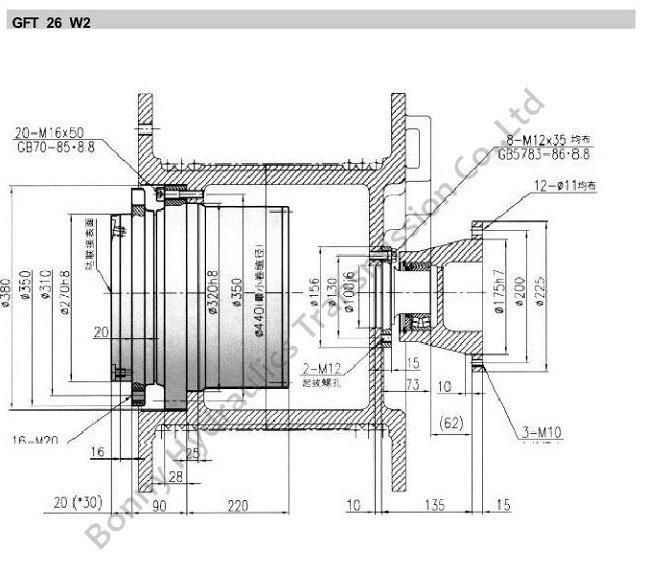 Gearbox with Final Gears Winch Drive Gft 26 W2