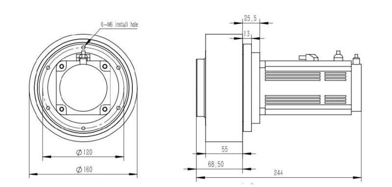 Electric Motor Wheel Planetary Single Drive Wheel 400W Agv Drive Wheel with Brake with Servo Motor for Automatic Guided Vehicle Back Pack Agv (TZDL-400-PT-BK)