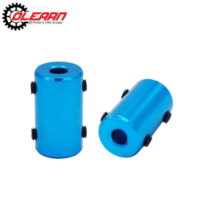 Olearn Aluminum Alloy Coupling Bore 3*4*5*6*6.35*7*8*10mm 3D Print Part Blue Flexible Shaft Coupler Screw Part Stepper Motor
