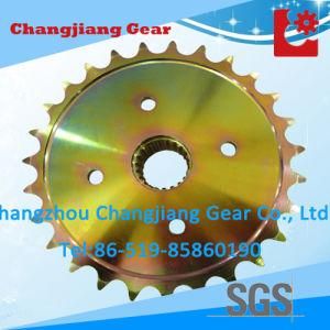 ISO Standard Yellow Zinc Standard Stock Chain Sprocket with Internal Spline