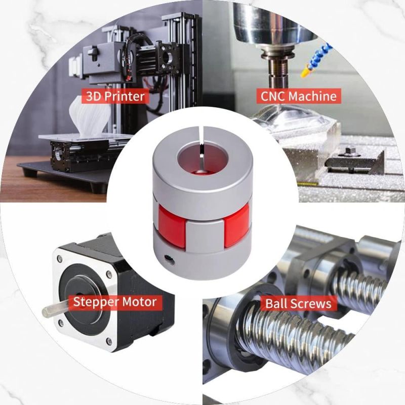 Olearn Aluminium Plum Flexible Shaft Coupling 25mm Length 20mm Diameter Connector Flexible Coupler for 3D Printer CNC Machine