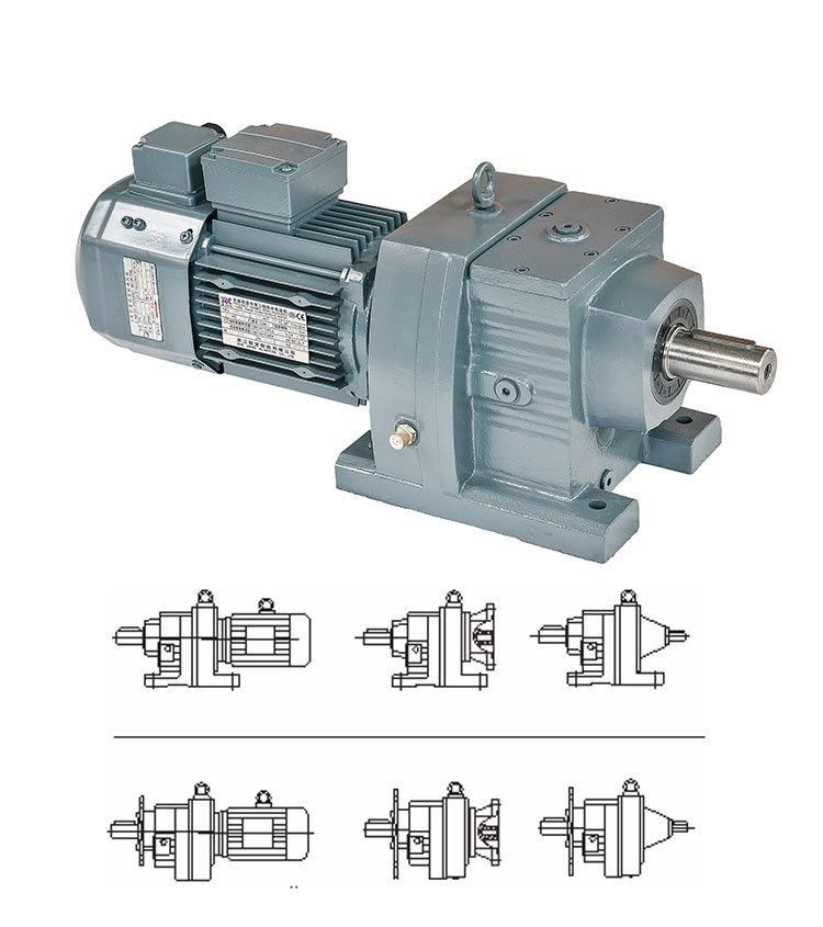 Foot-Mounted Gray Cast Iron R Series Inline Helical Gearbox (R37~R167)