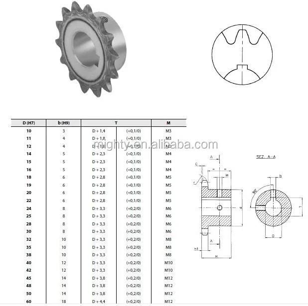 C45 or Stainless Steel Chain Sprockets with Hardened Teeth