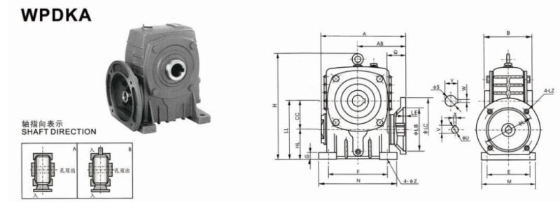 Eed Wpdka Series 50 Worm Gearbox Speed Reducer