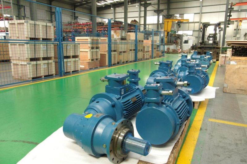 Flange Input Right Angle Big Output Torque Transmission Planetary Gearbox with Motor