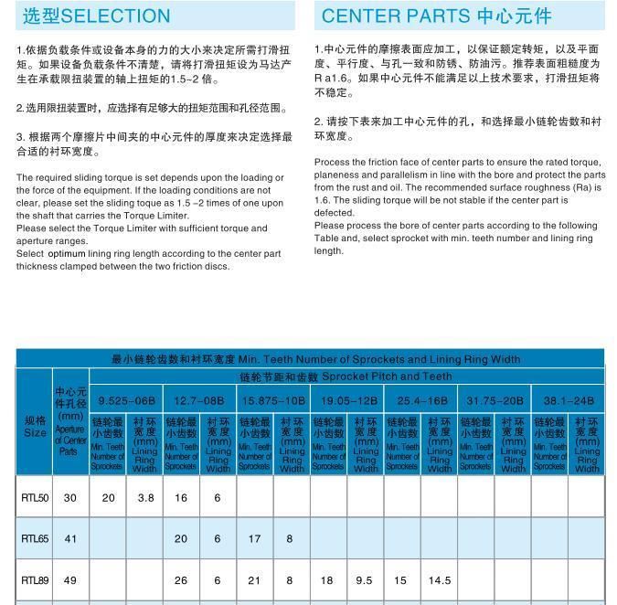 High Quality Chinese Supplier Torque Limiter Tc10 Tc14 Tc20