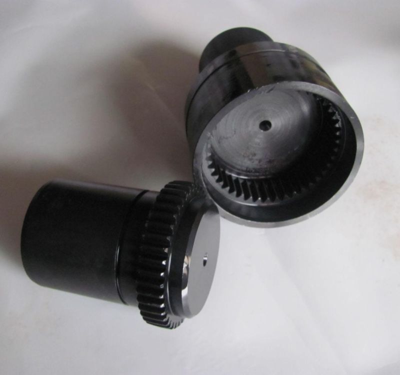 2 Section Curved Tooth Coupling Nl14 19 24 28 32 38 42 48 55 65 Nylon Sleeve Inner Gear Coupling