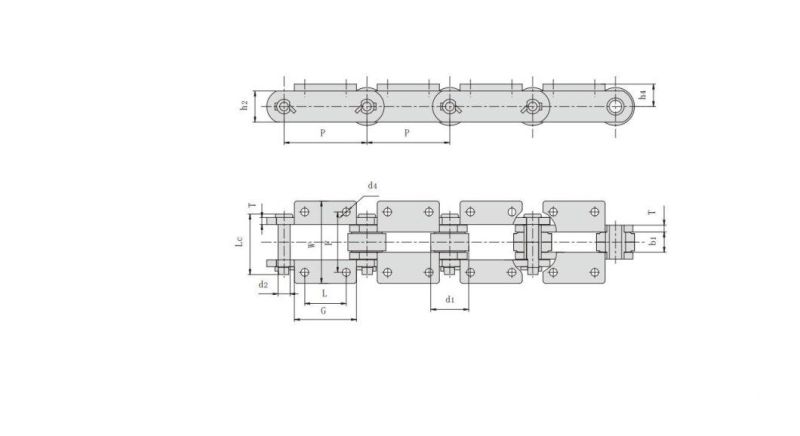 P152f78K2f1 ANSI/DIN Standard Gearbox Belt Transmission Parts Engineering and Construction Machinery Appropriative Industrial Sugar Mill Chains