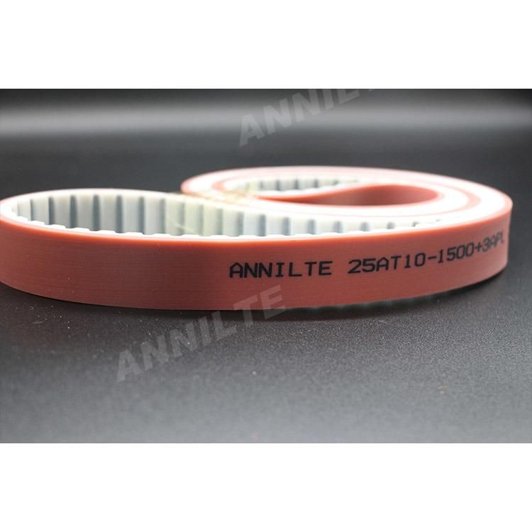 Annilte Hight Wear Resisting Seamless Transmission Industrial Red /Yellow/Black Coated PU Rubber Conveyor Timing Belt
